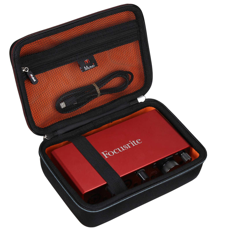 Mchoi Hard EVA Travel Case Compatible with Focusrite Scarlett 2i2 (3rd Gen) 4th Gen USB Audio Interface and Accessories, Case Only 2i2-New Version