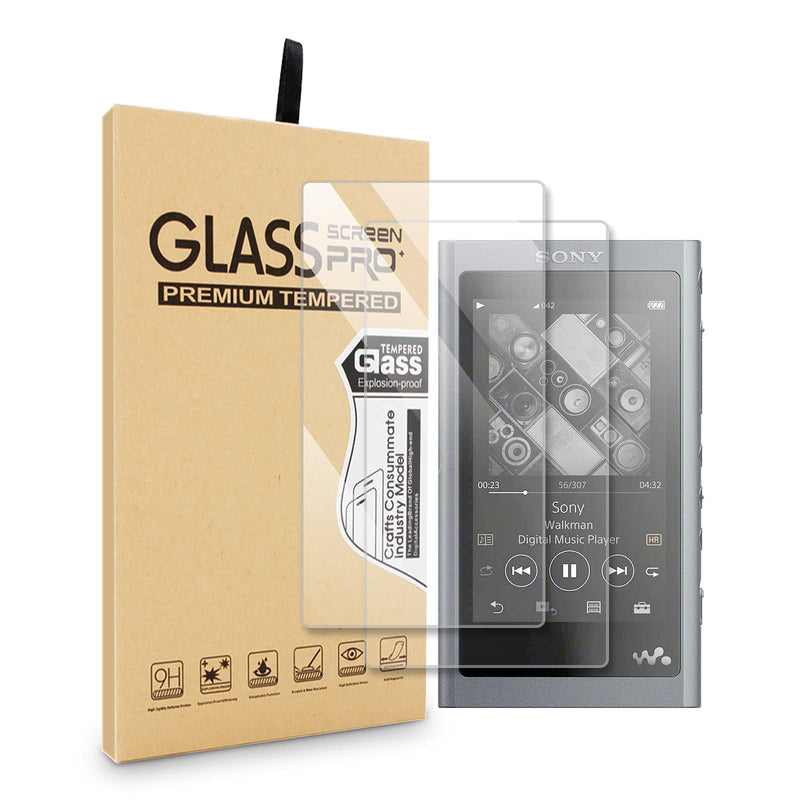 2pcs for Sony A55 Tempered Glass, 9H Ultra Clear Protective Tempered Glass Film Screen Protector for Sony Walkman NW-A50 NW-A55HN A56HN A57HN A50 A55 A56 A57 (Pack of 2) 2PCS Tempered Glass