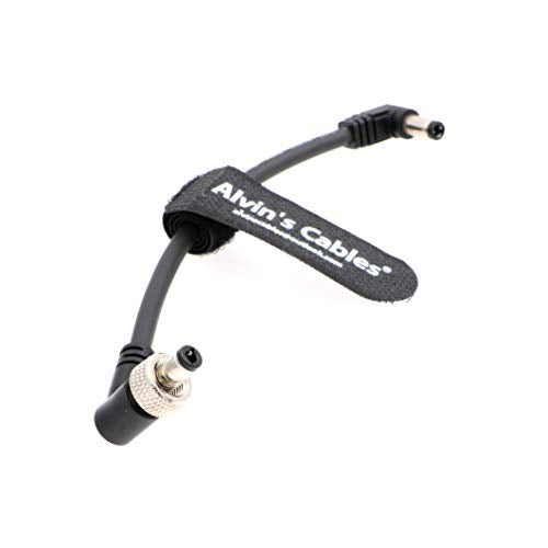 Alvin's Cables Locking DC Male to Right Angle DC 5.5 2.1 Power Cable for Atomos Monitor Video Devices PIX-E7 PIX-E5 7 Touchscreen Display Hollyland Mars 400s 5.9in/15cm Right Angle to Right Angle