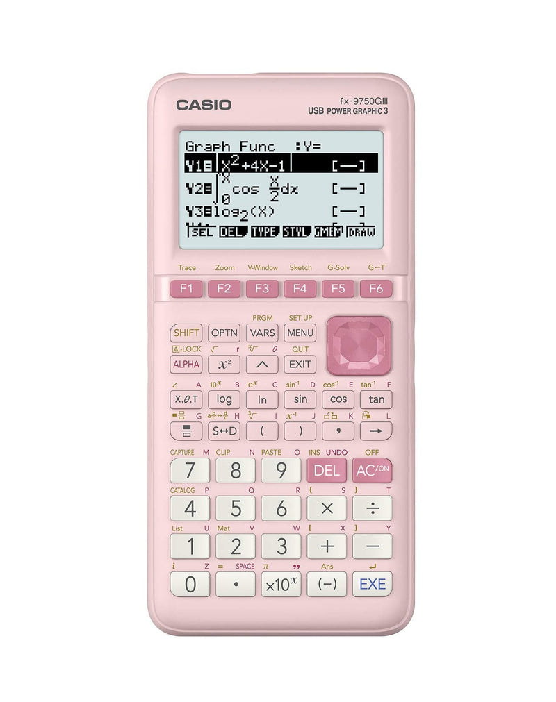 Casio fx-9750GIII Graphing Calculator, Python Programming, Pink | Natural textbook display with Python programming; ideal for exams, STEM & advanced math