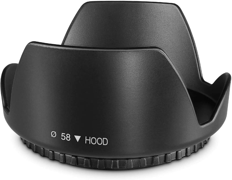 [AUSTRALIA] - Komet 58MM Tulip Flower Lens Hood Compatible for Canon EOS 4000D 3000D 2000D 90D 80D 77D 250D 1500D 1300D DSLR Cameras with EF-S 18-55mm 