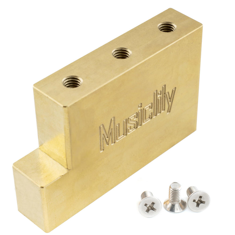 Musiclily Ultra Solid Fat Brass L Shape Tremolo Block for Floyd Rose Locking Tremolo Bridge, 37mm Tall 37mm Brass
