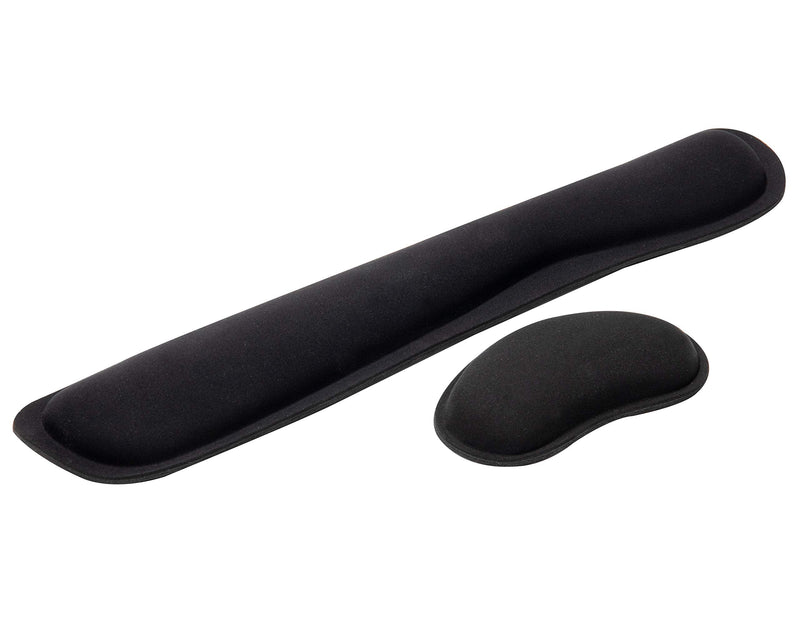 Mind Reader Gel Wrist Rest, Ergonomic Memory Foam Support Cushion Set for Keyboard and Mouse, Non-Slip Rubberized Base, Helps Relieve Tension, Black Single