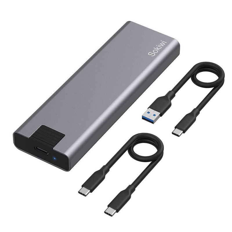 M.2 NVME SATA SSD Enclosure Adapter Tool-Free, RTL9210B Chips, USB C 3.1 Gen 2 10Gbps NVME, 6Gbps SATA PCIe M-Key(B+M Key), Support UASP Trim for SSD Size 2242/2260/2280