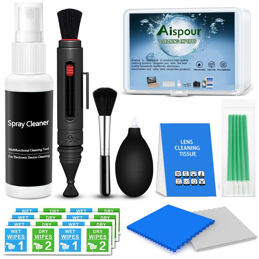 Camera Lens Cleaning Kit, 10-in-1 Camera Cleaning Kit, Camera Lens Cleaner and Camera Accessories, Includes Lens Cleaning Kit/Lens Cleaner/Lens Cleaning Pen/Soft Brush