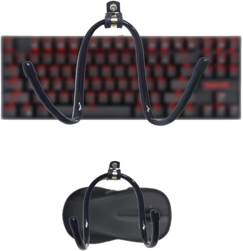 Pack of 2, Universal Keyboard and Mouse Organizer Wall Rack Wall Mount Wall Clip Wall Hanger Wall Display Storage Holder - No Keyboard No Mouse - No Falling