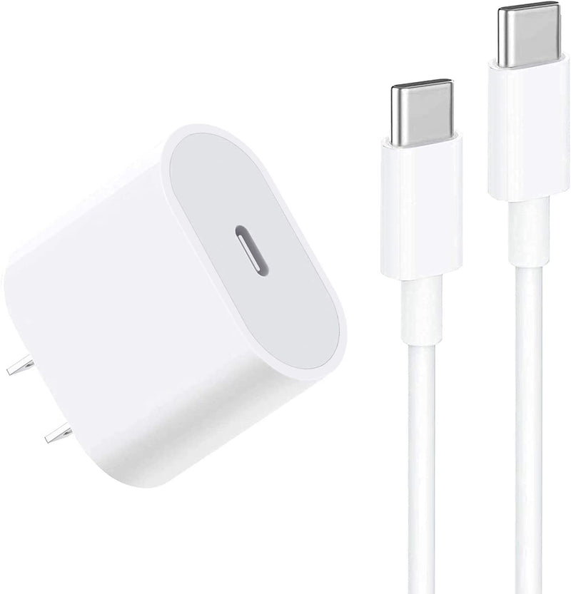 20W USB C Fast Charger for iPhone 15/15 Pro Max, iPad Pro 12.9/11 inch, iPad Air 5/4th, iPad 10th Gen, iPad Mini, with 6.6ft USB C to C Charging Cable White