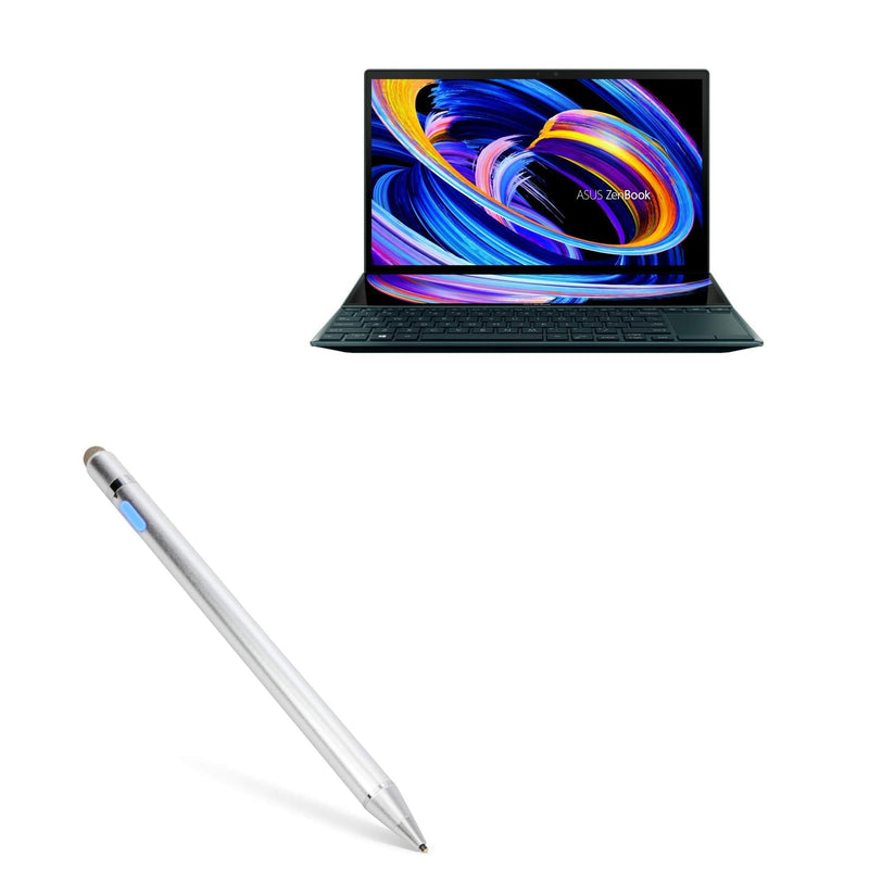 BoxWave Corporation Stylus Pen for ASUS ZenBook Duo 14 (UX482) (Stylus Pen by BoxWave) - AccuPoint Active Stylus, Electronic with Ultra Fine Tip for ASUS ZenBook Duo 14 (UX482) - Metallic Silver