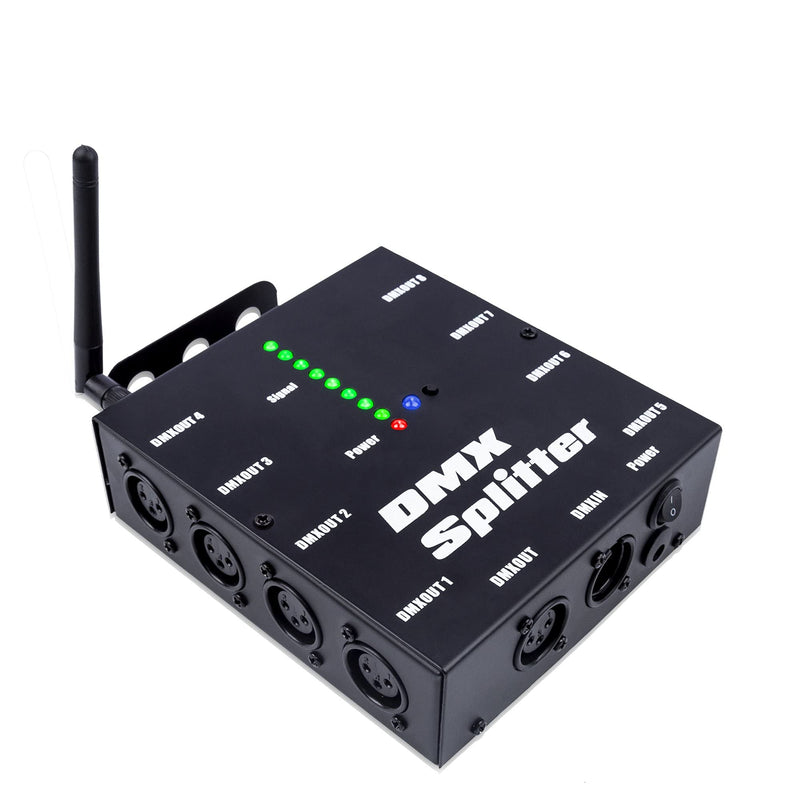 [AUSTRALIA] - Pknight 8-Way Isolated DMX Splitter with 2.4g wireless Receiver Function 
