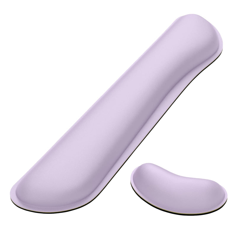 Dapesuom Enlarge Keyboard Wrist Rest Pad,Memory Foam Set Wrist Cushion Support for Easy Typing & Pain Relief,Mouse Wrist Pad,Anti-Slip Wrist Support for Gaming,Computer, Laptop, Office,Vanilla Purple Vanilla Purple