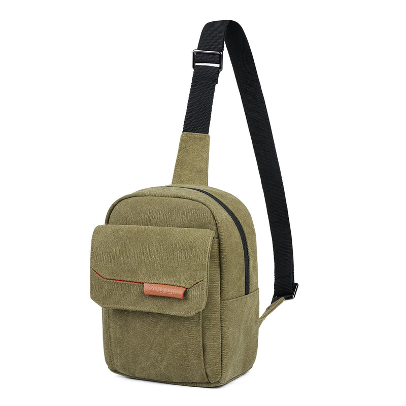 Small Camera Bag for Photographer Canvas Sling Bag Purse Waterproof Dslr Bag Compatible with Nikon Sony for Men and Women Army green
