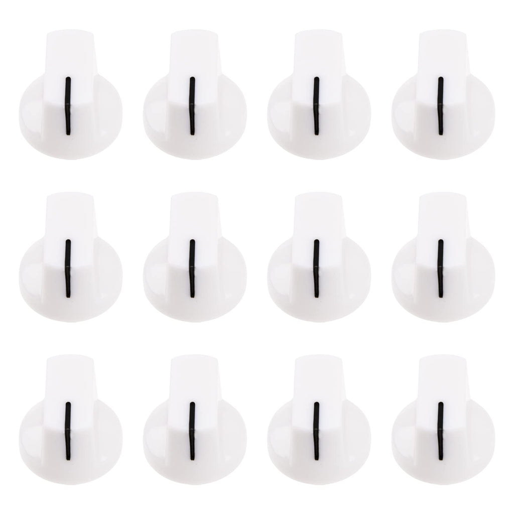 12Pcs Guitar AMP Effect Pedal Knobs Pointer Control Knobs Compatible with Guitar Parts (White)