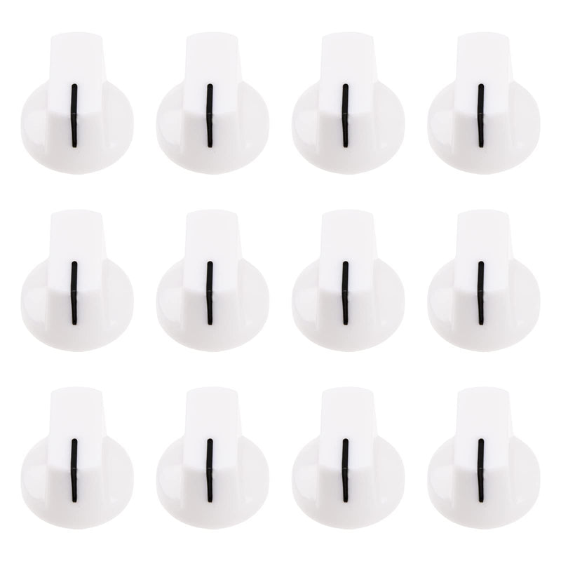 12Pcs Guitar AMP Effect Pedal Knobs Pointer Control Knobs Compatible with Guitar Parts (White)