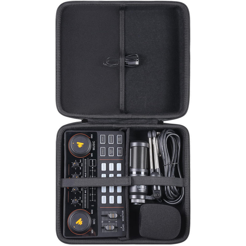 Khanka Hard Travel Case Replacement for Podcast Equipment Bundle-MAONO MaonoCaster Lite -Audio Interface-All in One-Podcast Production Studio,Case Only.