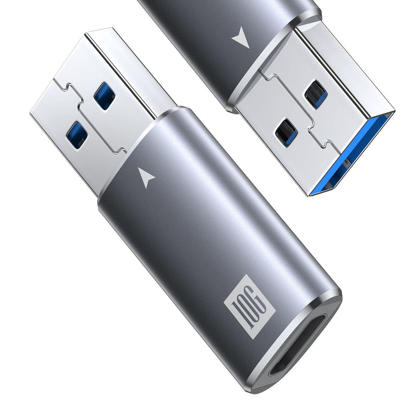 [10Gbps] USB C Female to USB Male Adapter 2 Pack, ANDTOBO USB 3.1 A to USB C Adapter SuperSpeed Data Sync. Compatible with iPhone 12 Mini/12 Pro Max/11 Pro Max, Type-C Earphone, Power Bank, Quest Link