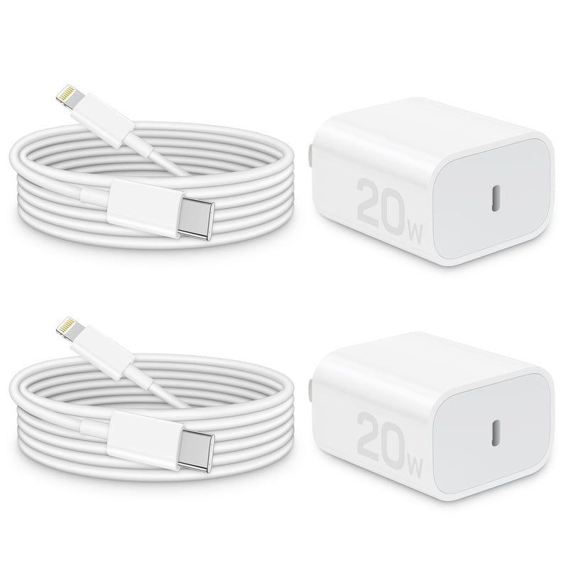 Phone Charger Fast Charging, 【MFi Certified】 2-Pack 20W USB-C Fast Charger with 6FT Fast Charging Cable for IP 14/13/12/11/Xs/8, i Pad and More