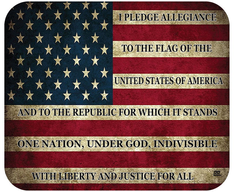 Patriotic Pledge of Allegiance USA Flag Mouse Pad Mat Mousepad for Laptop PC Gaming Home or Office