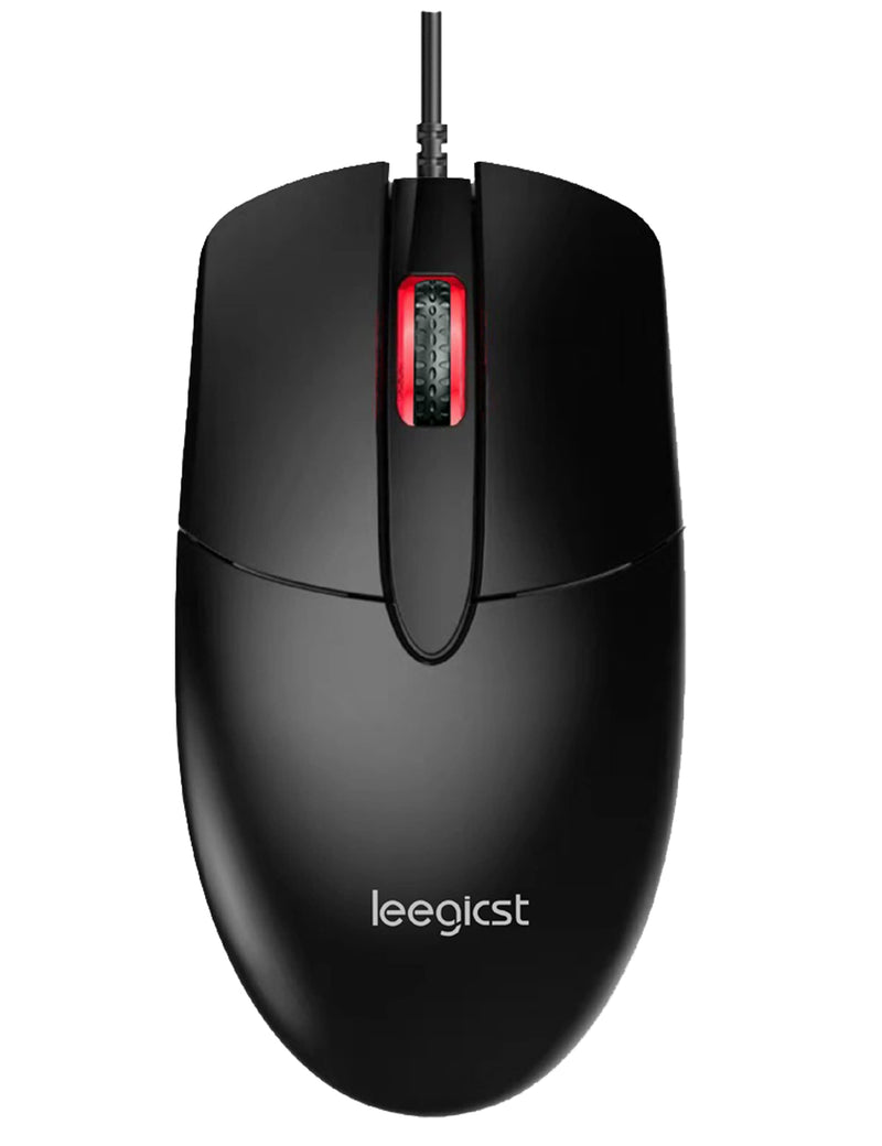 Leegicst Wired Optical Computer Mouse - M102 3-Button USB Corded Computer Mice for Computers laptops Chromebook MacBook PC Computer (Black) Black