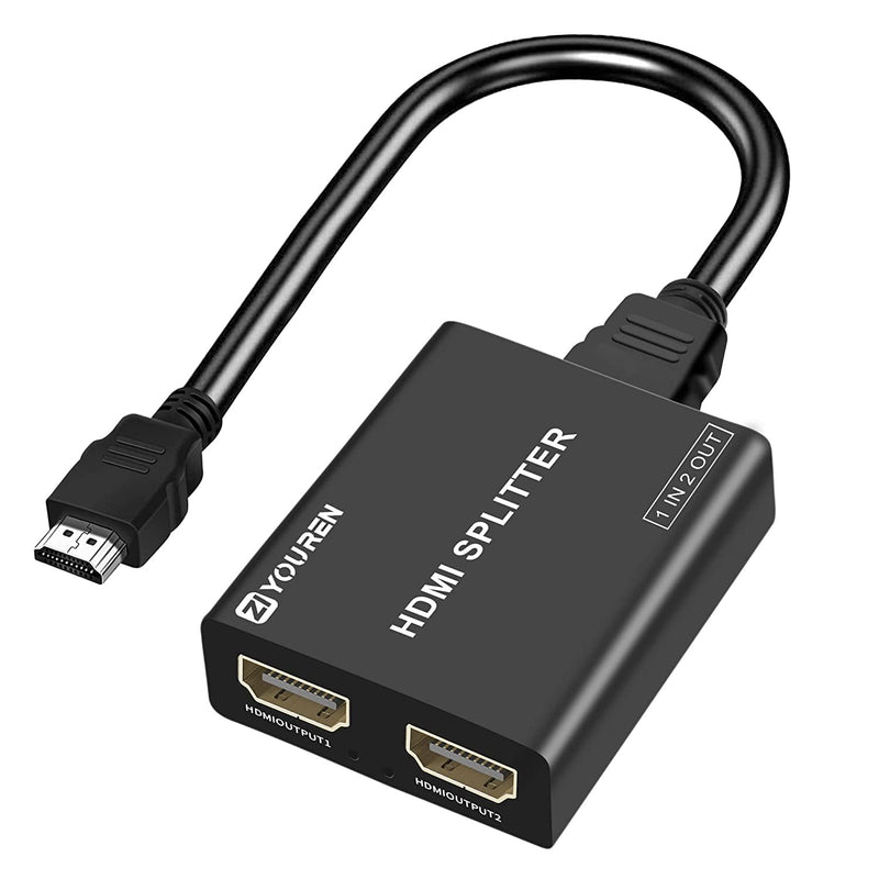 HDMI Splitter with HD HDMI Cable, 1 in 2 Out 4K HDMI Splitter for Full HD 4K@30HZ 1080P 3D Splitter (1 HDMI Source to 2 HDMI Displays) 1x2