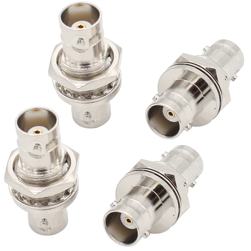 BNC Female to Female Adapter Bulkhead Connector Coax Extension BNC Coupler for CCTV Security Camera System … (4-Pack) 4-PACK