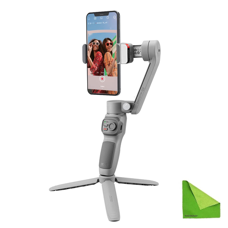 Zhiyun Smooth-Q3 Gimbal Stabilizer for Smartphone Android Cell Phone iPhone Zhi yun q 3-Axis Handheld Gimble Stick w/Tripod Stand LED Fill Light for Tiktok YouTube Vlog Video Kit Face/Object Tracking Standard