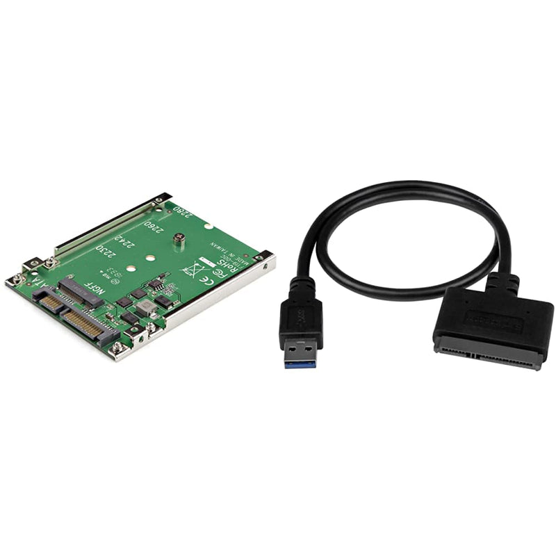 StarTech.com M.2 SATA SSD to 2.5in SATA Adapter and USB 3.1 to 2.5" SATA Hard Drive Adapter Bundle