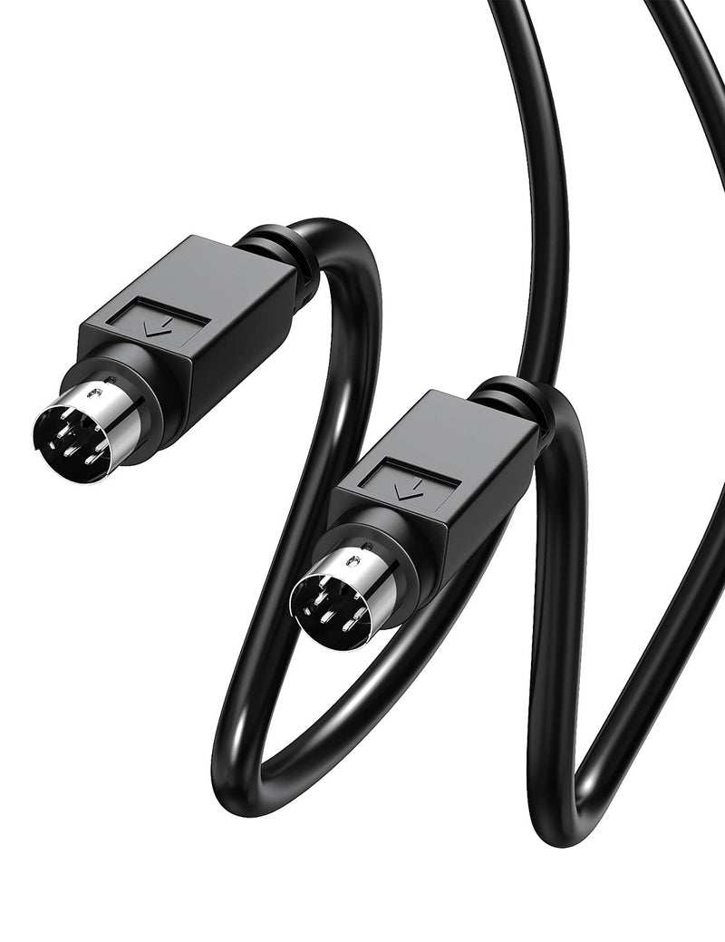 [AUSTRALIA] - PS/2 Cable 6ft - Shielded Mini DIN 6-Pin Male to Male for PC Mouse & Keyboard - Black (PS/2 M/M 6FT 2M) 