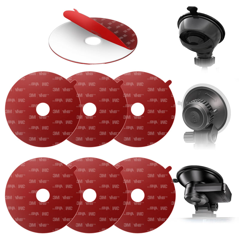 [AUSTRALIA] - 3M VHB Clear Double Sided Acrylic Foam Mounting Tape - 2.2 inches (56mm) Round Heavy Duty Adhesives Pad, Secure Dash Cam Suction Cup Mount with Center Hole Design - Pack of 6 
