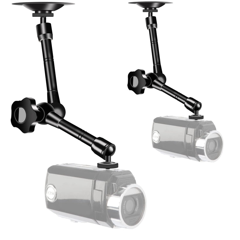 2 Pack Articulating Magic Arm Wall Mount Holder Stand Compatible with CCTV POV Camcorders Cameras, LED Light, Video Lamp,DSLR,Flash,Digital Camera,Security Cameras Universal