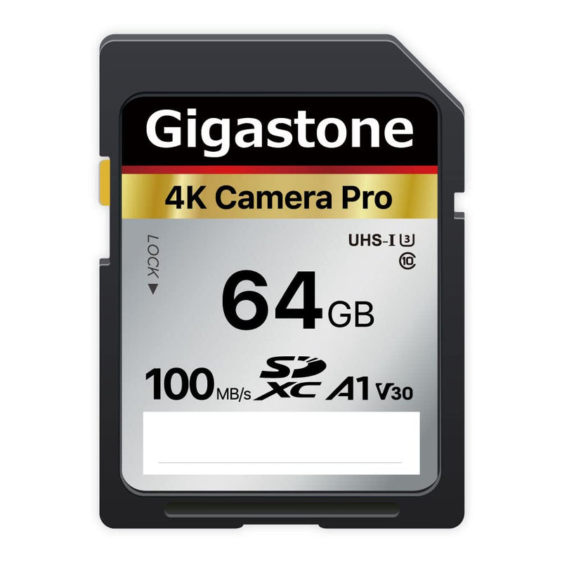 Gigastone 64GB SD Card V30 SDXC Memory Card High Speed 4K Ultra HD UHD Video Compatible with Canon Nikon Sony Pentax Kodak Olympus Panasonic Digital Camera with 1 Mini case SD 64GB V30 1PK