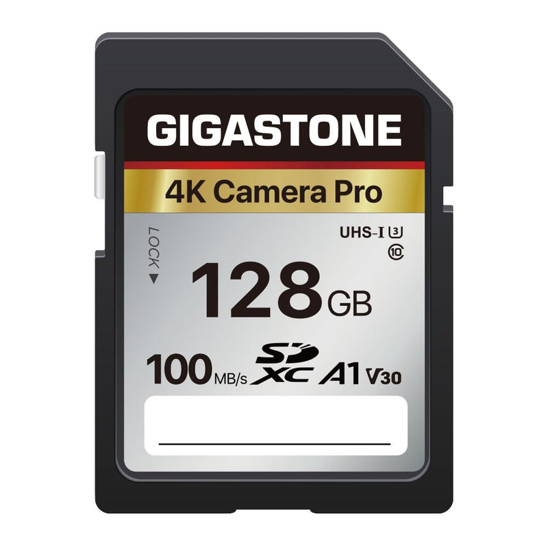 Gigastone 128GB SD Card V30 SDXC Memory Card High Speed 4K Ultra HD UHD Video Compatible with Canon Nikon Sony Pentax Kodak Olympus Panasonic Digital Camera, with 1 Mini case SD 128GB V30 1PK