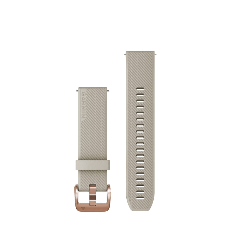 Garmin Quick Release Bands 20mm Light Sand Silicone with Rose Gold Hardware