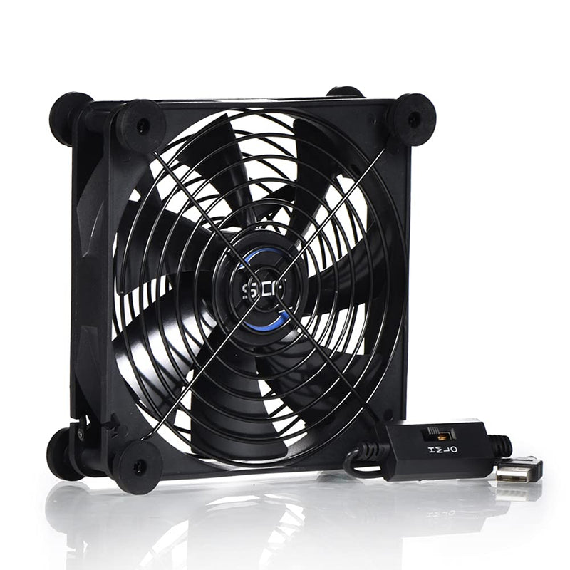 SCCCF Quiet 140mm USB Fan, 5V USB Portable Cooling Fan for Flat Panel TV Receiver Router DVR Playstation Xbox Computer Cabinet Cooler 140MM Single