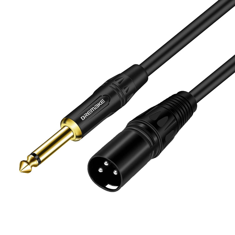 [AUSTRALIA] - DREMAKE Mono 6.35mm to XLR 3-Pin Audio Cable, 33FT Quarter Inch to XLR Unbalanced Mic Cable for Speakers, Stage, DJ, AMP, Studio Audio Console 33FT/10M 