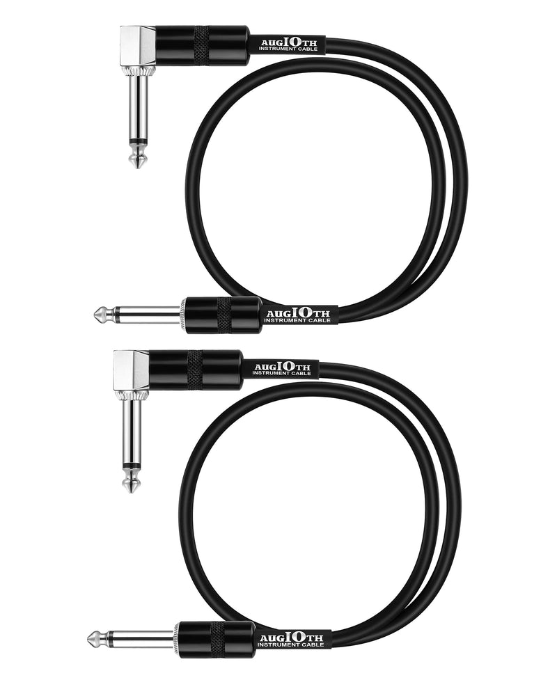 12 Inch Guitar Patch Cable 30 CM Performance Guitar Effect Pedal Cables Straight to Angled 2Pack 12in-2Pack Straight-Angled Black