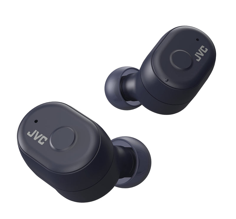 JVC HAA11T Series Marshmallow True Wireless Earbuds Headphones, 28H Long Battery Life with Charging Case, Waterproof IPX5 (Blue)