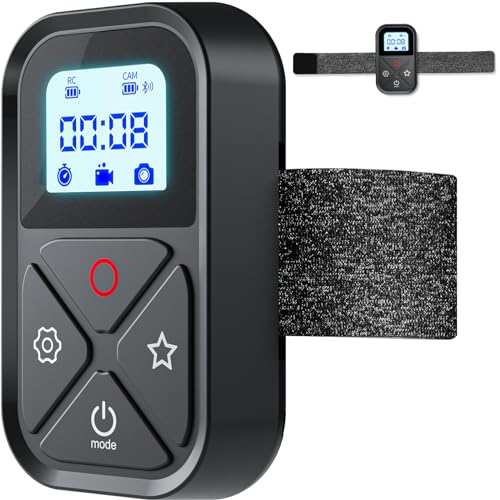 Remote Control for GoPro, TELESIN Magnetic Wireless Remote Controller with LCD Display Wrist Strap for Go Pro Max GoPro Mini Hero 12 11 10 9 8 Bike Motorcycle Cycling Hiking POV Selfie Accessories T10 Water Resistant