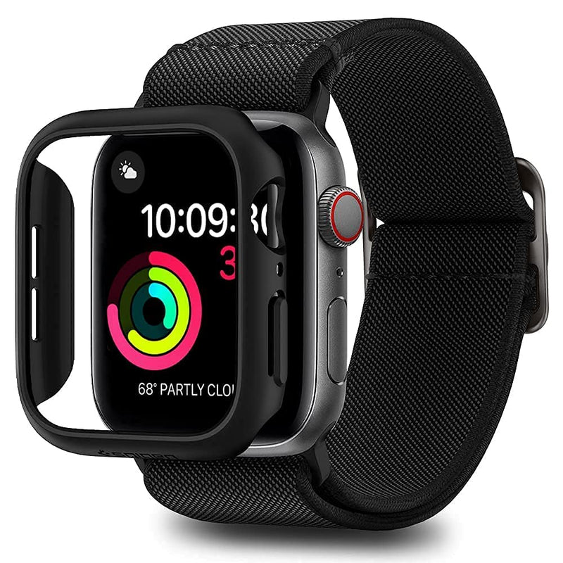 Spigen Thin Fit Case and Lite Fit Band Designed for Apple Watch Bands 44mm Series SE3/SE2/6/SE/5/4 - Black