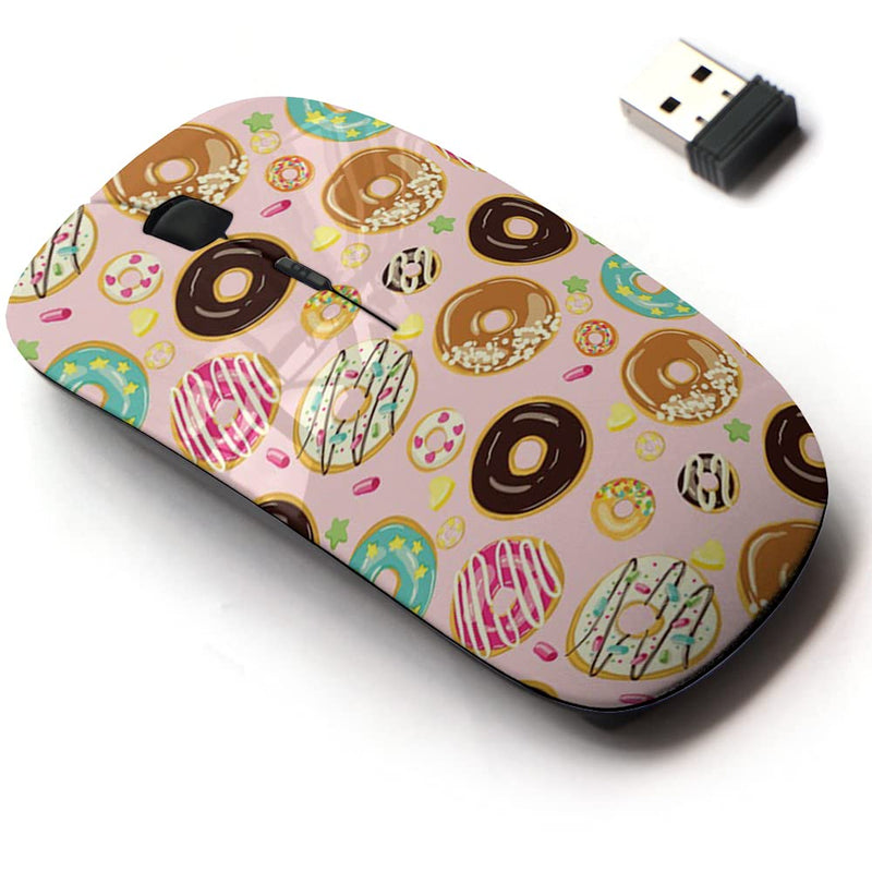 2.4G Wireless Mouse with Cute Pattern Design for All Laptops and Desktops with Nano Receiver - Glazed Donuts Bakery