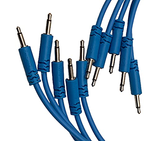 Spaghetti Patch Cables Shielded Patch Cords | 3.5 mm Mono Male to Male | 26 AWG Copper Wire | Flexible No-Kink PVC Jacket