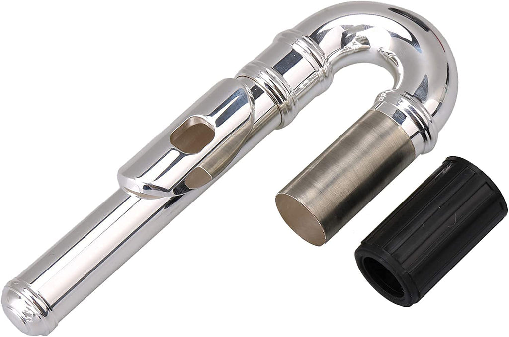 Silver Plated Flute Curved Head Joint Mouthpiece Replacement Woodwind Instrument Accessories