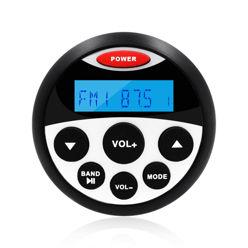 Boat Marine Stereo Receiver Bluetooth - 45 x 4 Watts Audio AM FM Gauge Waterproof Radio Tuner Streaming for Boats Golf Cart ATV UTV and Spa Hot Tubs GR304