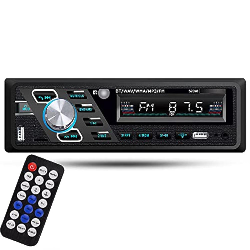 [AUSTRALIA] - 24V Car Radio Bluetooth Stereo MP3 Player Supports Hands-Free Calls FM Dual USB Ports TF AUX in Voice Assist File Reading Function with ISO Plug and Remote Control 