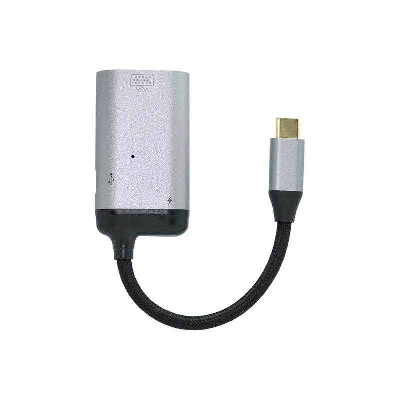 Chenyang CY USB3.1 Type C USB C to VGA RGB Converter HDTV Adapter 60hz 1080P with Type C Female PD Power Port for Tablet Phone Laptop PD+VGA Grey