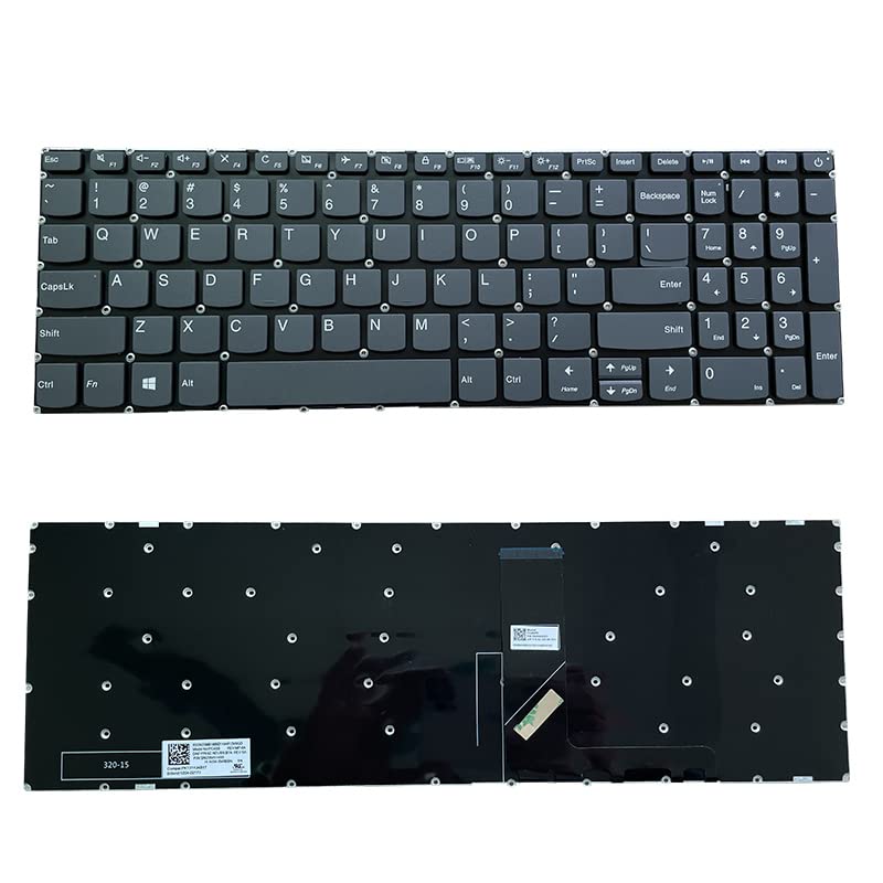 for Lenovo ideaPad 320-15 320-15ABR 320-15AST 320-15IAP 320-15ISK 320S-15ISK 320S-15IKB 320S-15IKBR Gray keycaps Without Frame Without Backlight US Laptop Keyboard SN20N0459116 AE08L010 NSK-BY1SQ01