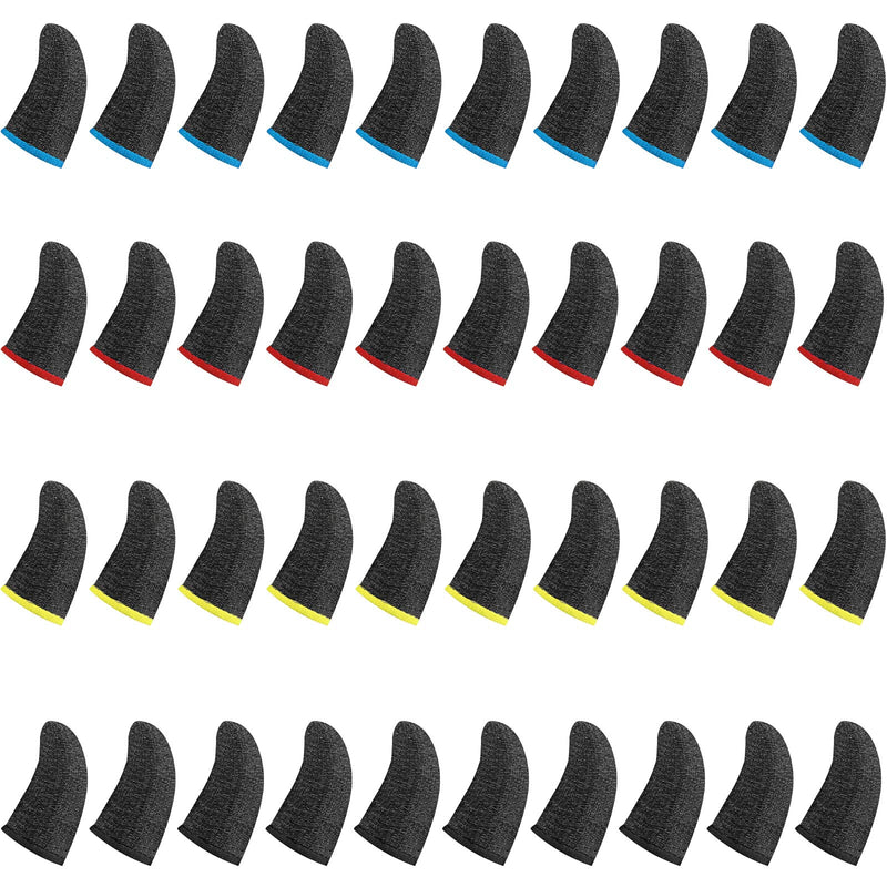 40 Pieces Gaming Finger Sleeve For Gaming Thumb Sleeves Mobile Gaming Finger Protector (Simple Colors) Simple Colors