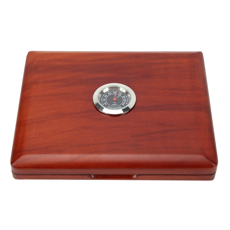 Multi-Instrument Case Saxophone Clarinet Case for 5-Reeds Solid Wood Holding Storing Box with Hygrometer and a Magnet Switch Design(Amber Color) Amber Color