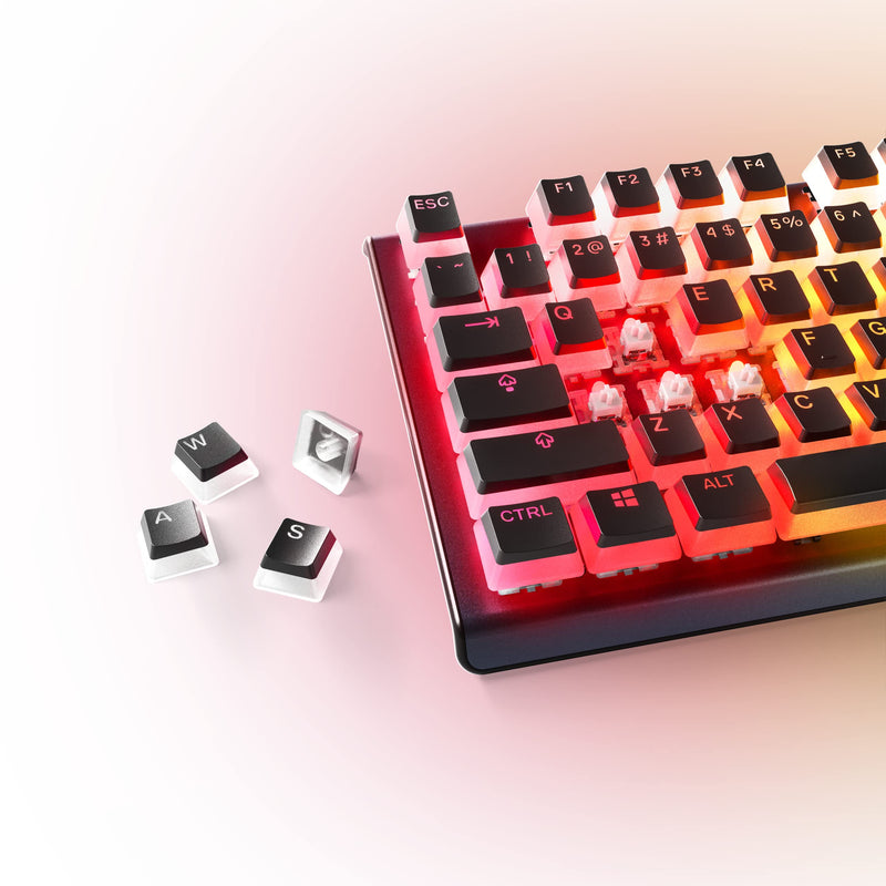 SteelSeries PRISMCAPS - Double Shot Pudding-Style Keycaps - Durable PBT Thermoplastic - Compatible with a Wide Range of Mechanical Keyboards - Black