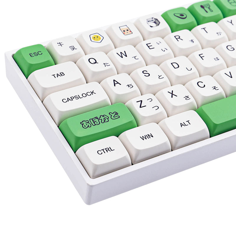 PBT Keycaps 137 Keys Avocado Milk XDA Profile Keycaps Dye-Sublimation Japanese PBT Keycap Set for Cherry Gateron MX Switches Mechanical Keyboards
