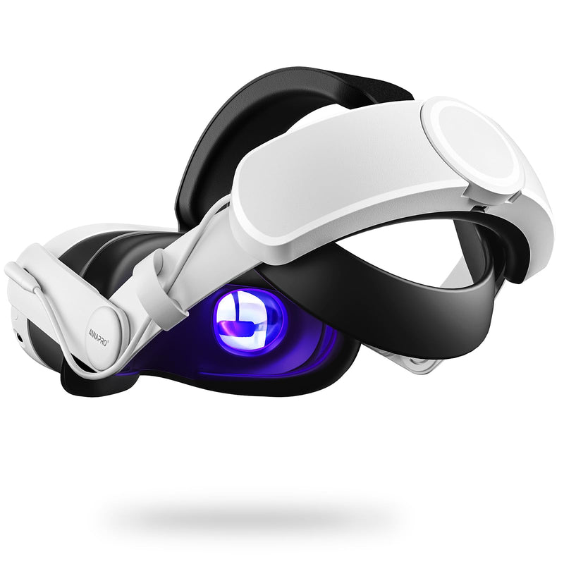 ANNAPRO Battery Head Strap Compatible with Meta Quest 3, Elite Strap with 6500mAh Battery for Oculus/Meta Quest 3 Accessories, Enhance Comfort and Extend Playtime White